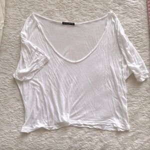 Brandy Melville white loose crop top cover-up